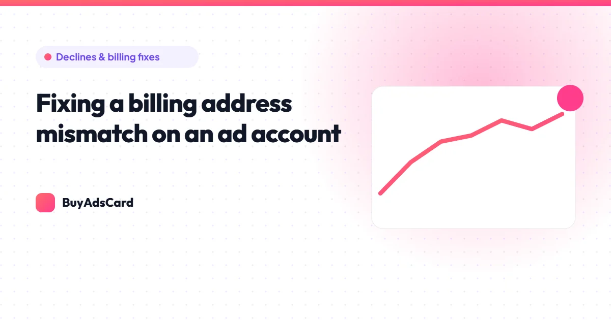 Virtual card with a highlighted billing address field