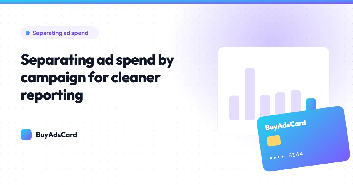 Donut chart split into campaign slices next to a virtual card