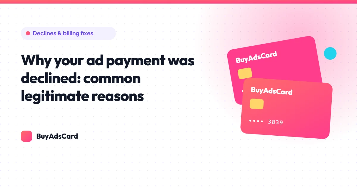 Checklist with a declined payment marker and a card illustration